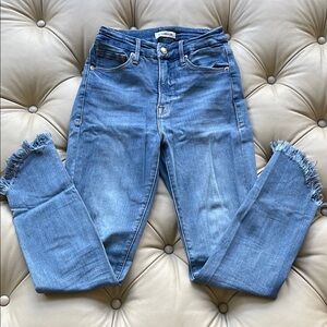 Good American Frayed Hem Good Waist Jeans